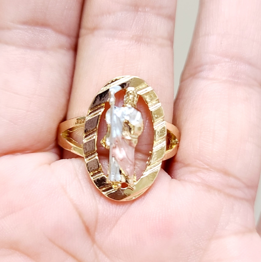 14K Gold Plated Saint Jude Ring. New
